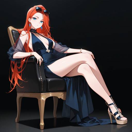 Elegant Redhead Fashion Model Reclining Elegant Redhead Fashion Model Reclining