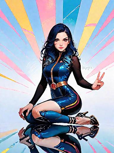 Elegant Woman in Royal Blue Dress