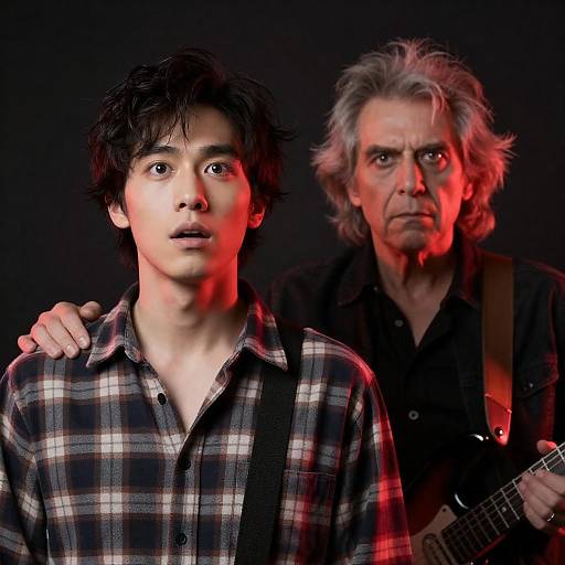 Intense Rock Music Duo Portrait