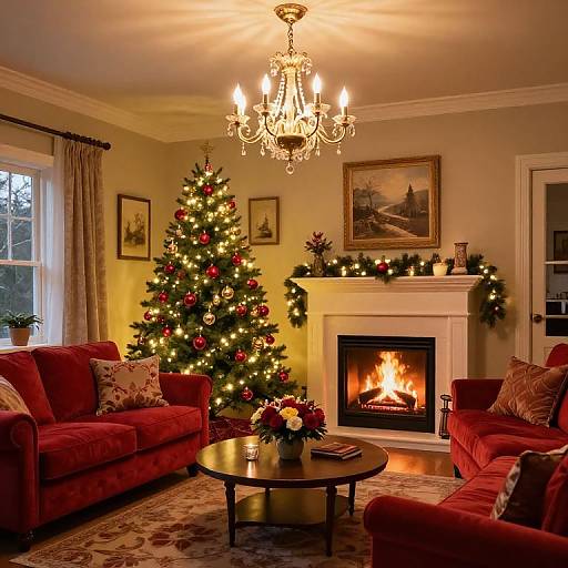 Cozy Christmas Living Room Scene