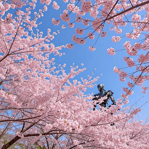 Surreal Cherry Blossom Tech Fusion