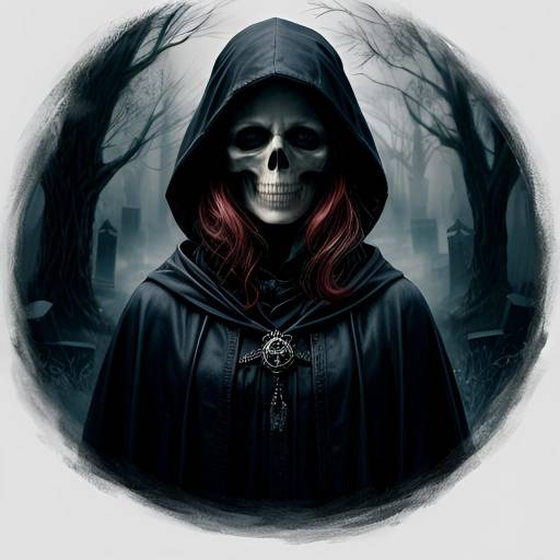 Mysterious Witch in Haunted Graveyard