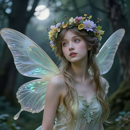 Ethereal Faerie in Moonlit Forest