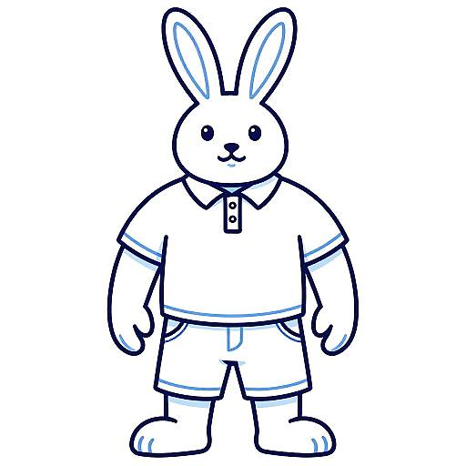 Stylized Digital Rabbit Portrait