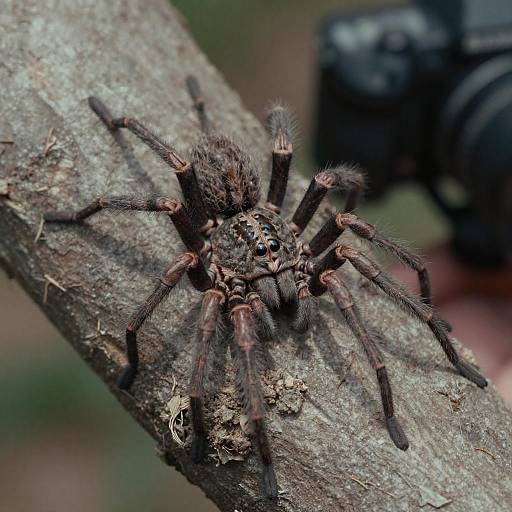 Cinematic Cat-Faced Spider on Tree Shot