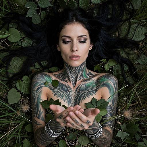 Nature Guardian with Tattooed Elegance