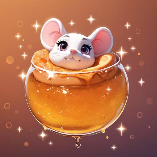 Playful Mouse with Golden Pancakes Playful Mouse with Golden Pancakes