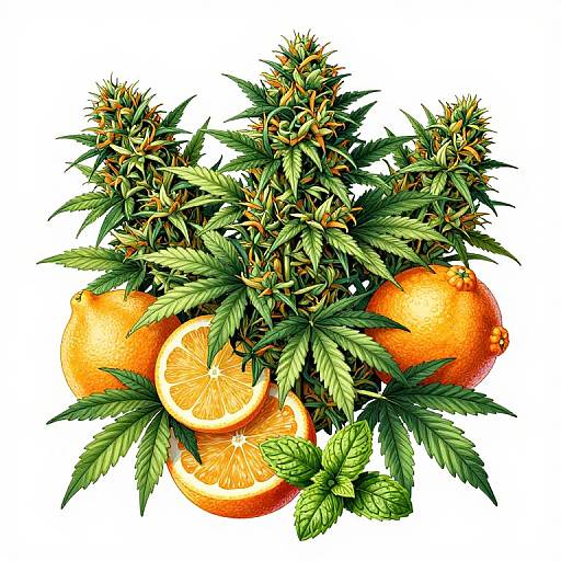 Vibrant Botanical CBD Illustration