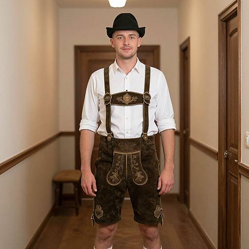 Man in Lederhosen and Hat