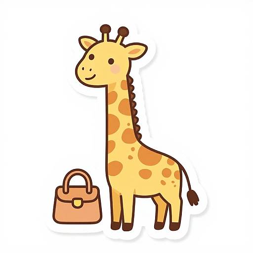 Cute Pastel Cartoon Giraffe Sticker