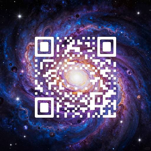 Abstract Cosmic QR Code Art
