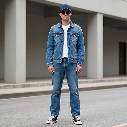 Man in Denim Jacket Outfit