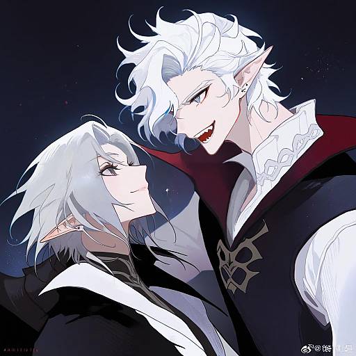 Illustration of Astarion, baldur's gate in the style of Kamikiririp