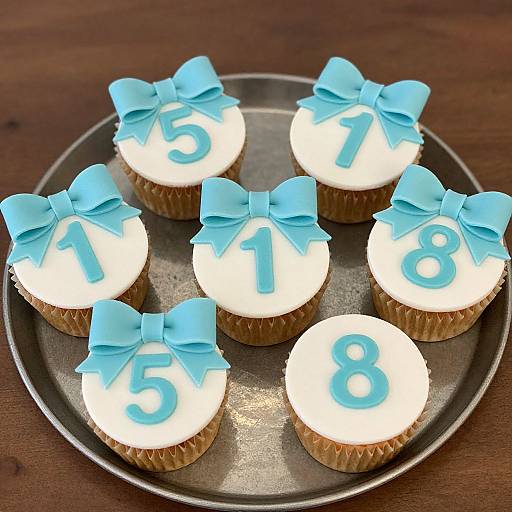 Elegant Blue and White Cupcake Arrangement