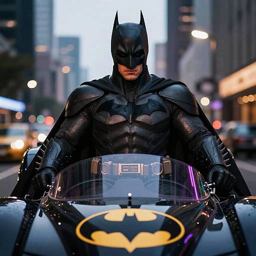 Andrew Tate as Batman in Batmobile