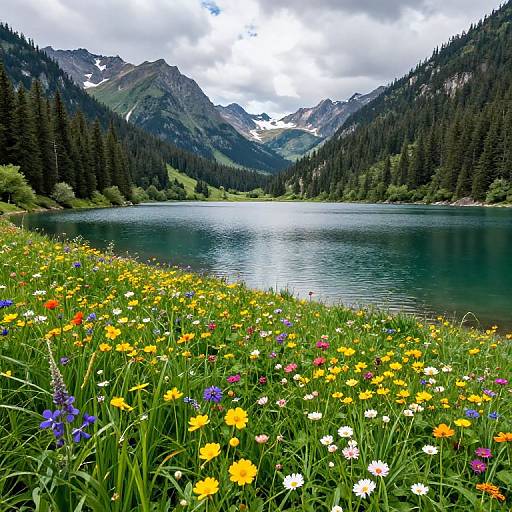 Serene Mountain Lake Panoramic Expansion