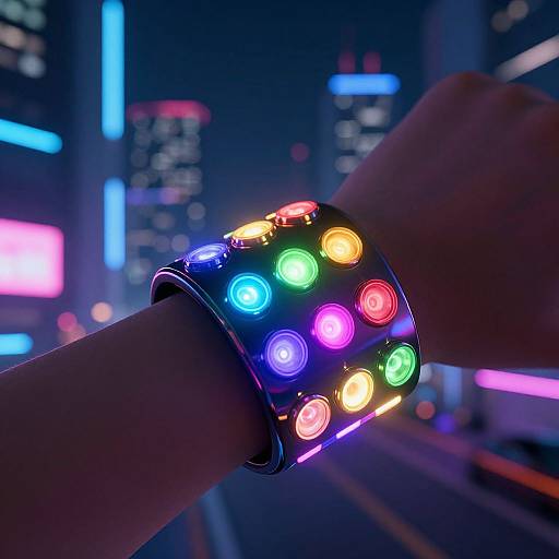 Neon LED Wearable in Cyberpunk Night