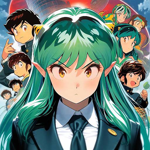 Illustration of Moroboshi ataru, urusei yatsura in the style of Koyama hirokazu