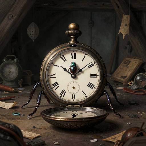 Ticking Pocket-Watch Beetle in Abandoned Attic