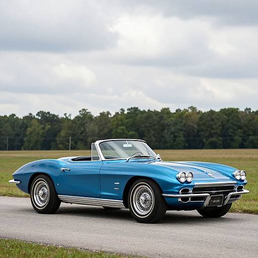 1963 Blue Corvette Stingray Convertible