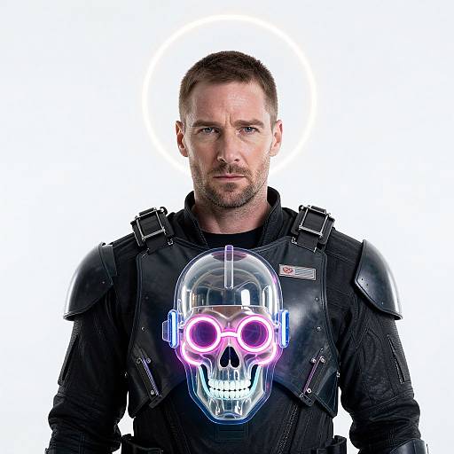 Futuristic Neon Galactic Emperor Portrait