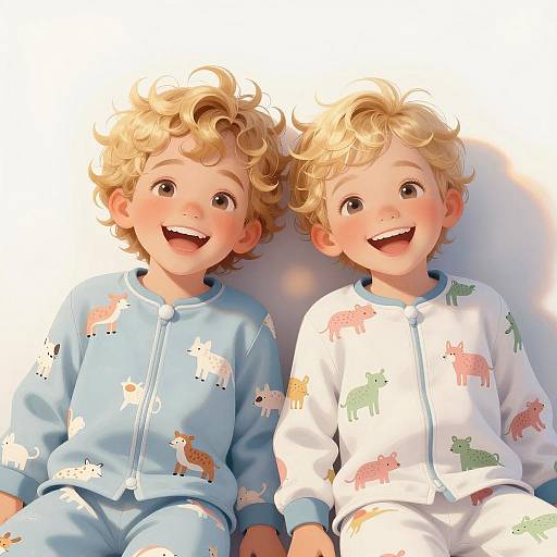 Whimsical Illustration of Joyful Children