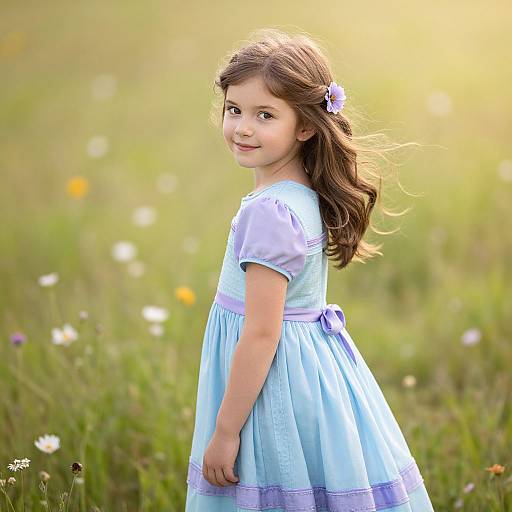 Young Girl in Flowery Meadow
