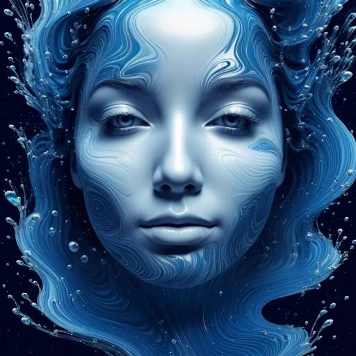 Surreal Water Face Digital Art Composition