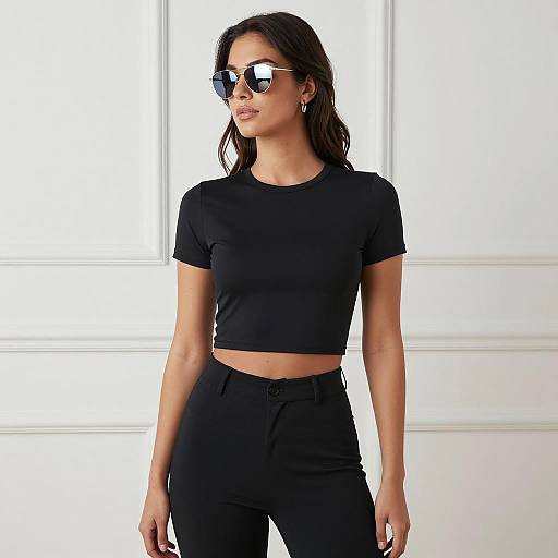 Chic Woman in Silver Sunglasses