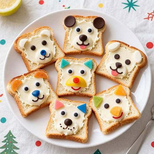 Whimsical Animal Toast Snacks for Kids