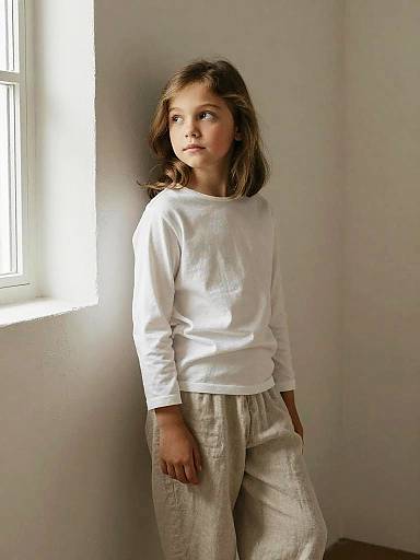 Dreamy Minimalist Portrait of Young Girl