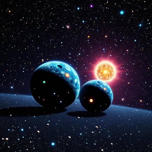 Cartoony Binary Star System with Planets