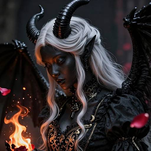 Hyper-Realistic Female Demon Portrait