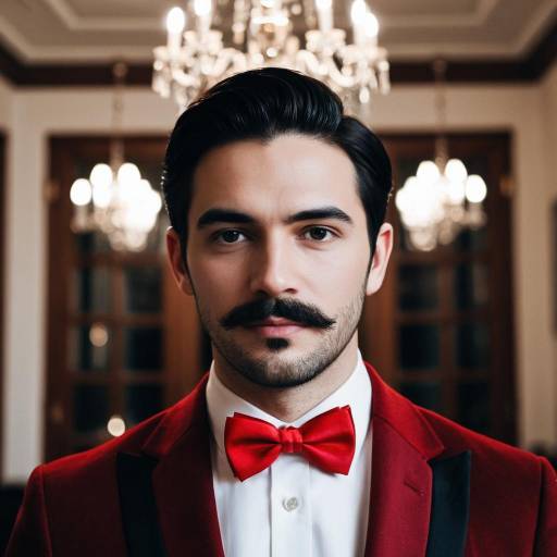 Elegant Man in Red Bow Tie and Velvet Jacket