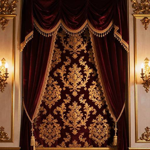 Elegant Dark Red Baroque Interior