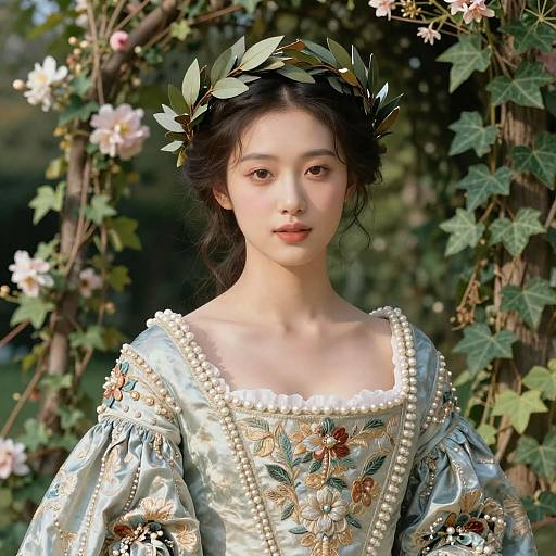 Royal Portrait in Luxurious Gown