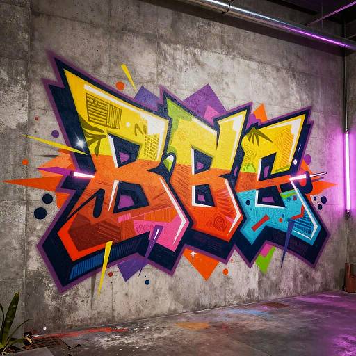 Vibrant 3D Graffiti Letters Neon