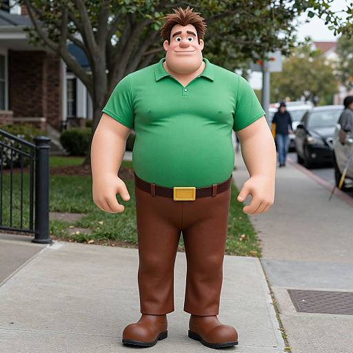 Wreck Ralph Costume Man on Sidewalk