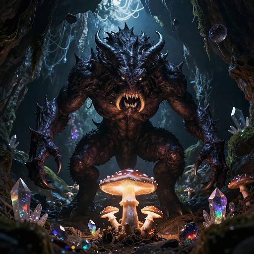 Ogar Creature in Bioluminescent Cave