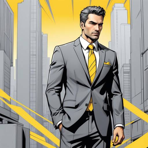 Confident Man in Urban Comic Style
