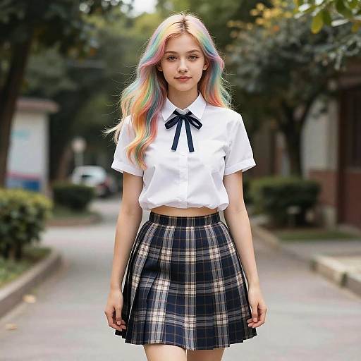 Adult Model in School-Inspired Portrait