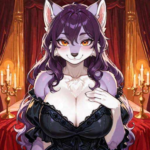 Elegant Gothic Girl in Luxury Bedroom