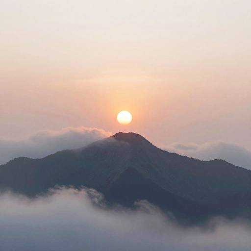 Dreamy Mountain Peak at Sunrise