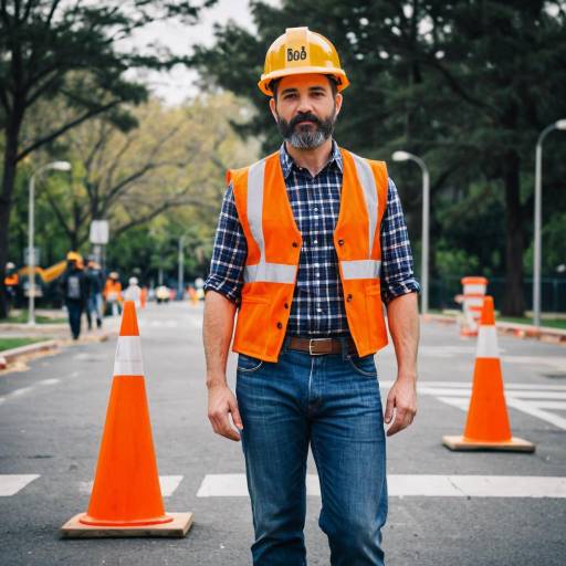 Construction Worker Wearing Safety Gear Outdoors
