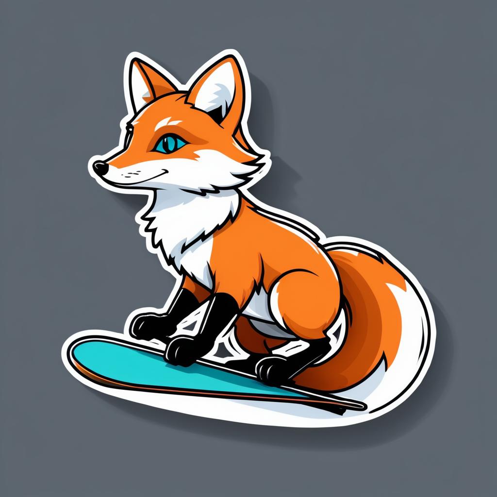 Fox Snowboarding Sticker Design Concept