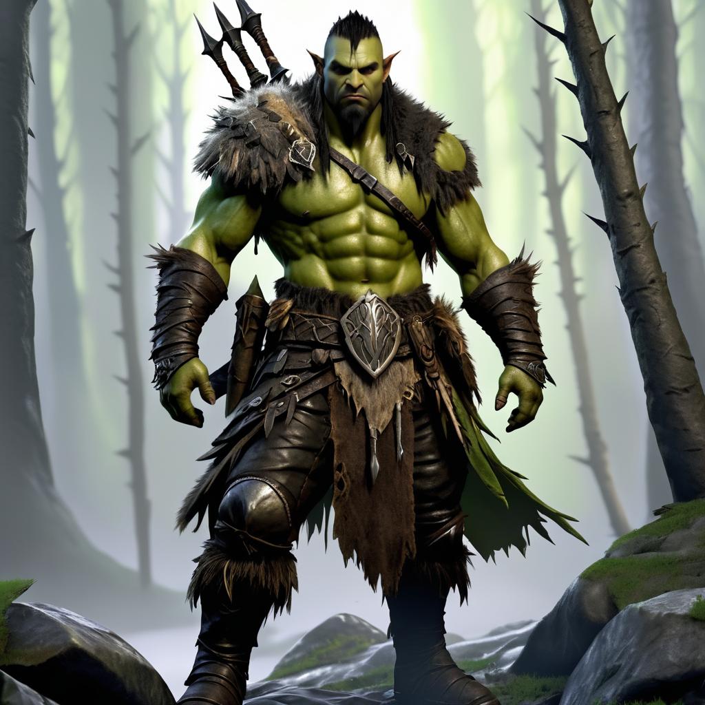 Fierce Orc Hunter in Tattered Gear