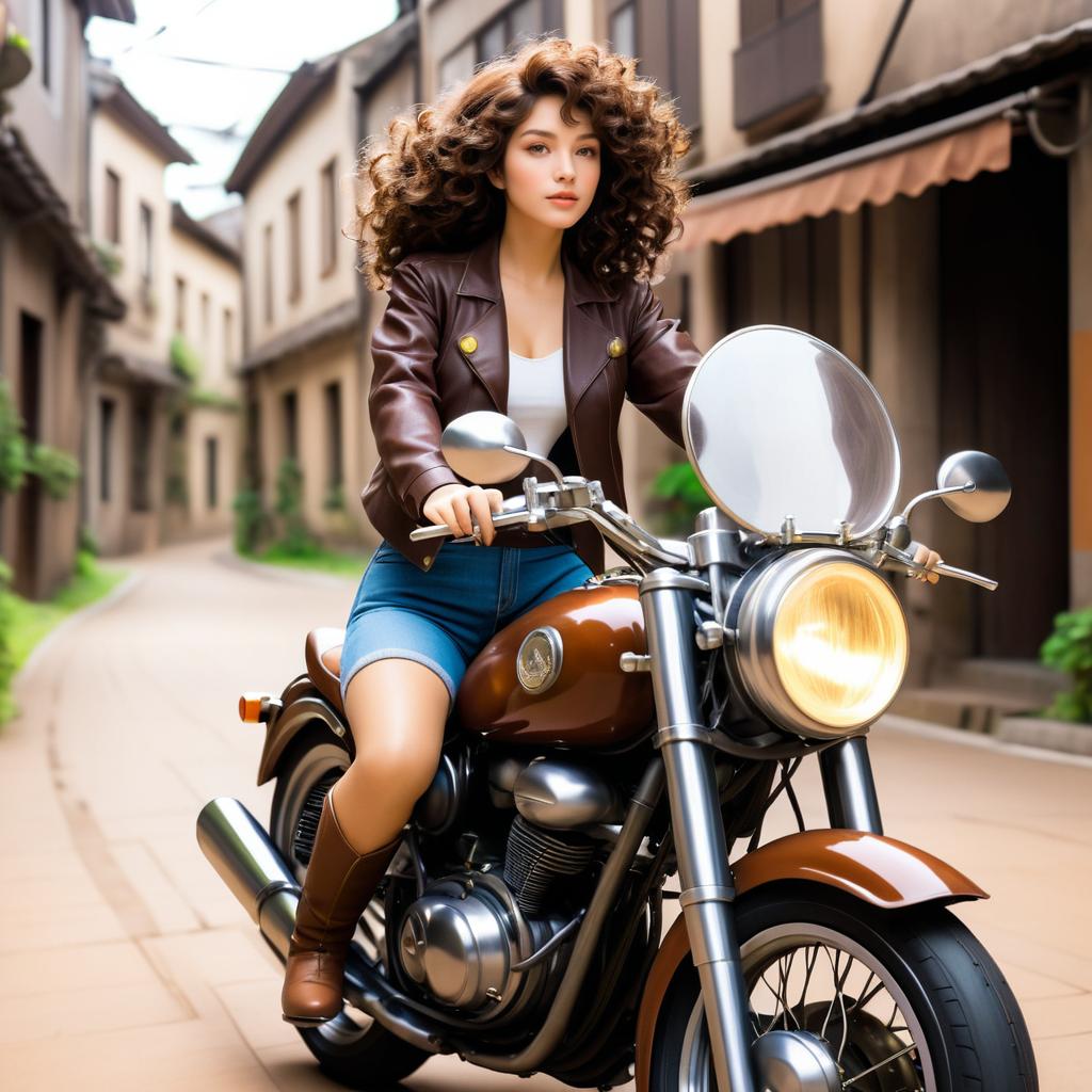 Ghibli-Inspired Biker Girl Adventure