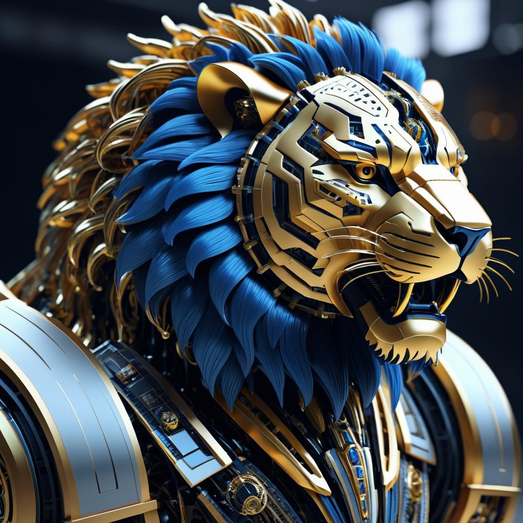 Stunning Surreal Robotic Lion in 4K