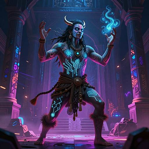 Cyber Shaman Summoning Digital Spirits