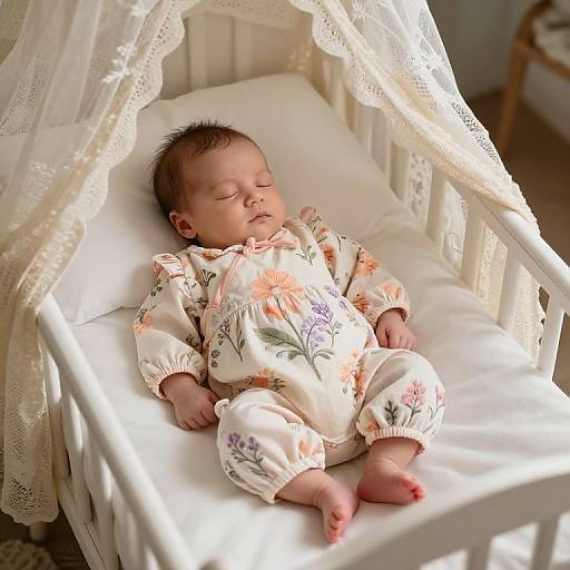 Newborn in Floral Hand-Painted Romper